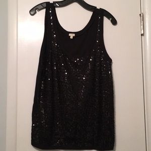 J Crew black sparkle tank
